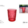 BICCHIERE VETRO 280ML SET 6 PEZZI ROSSO