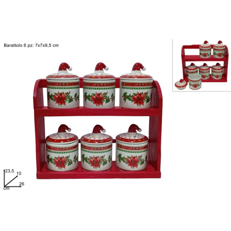 BARATTOLI SET 6PZ DECORO STELLA DI NATAL