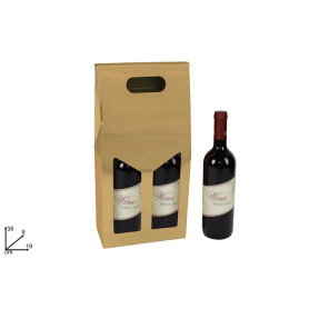 BOX PORTABOTTIGLIA 2 POSTI ORO MET.