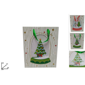BUSTA REGALO 32X26X10 AMPOLLA CON NEVE