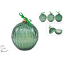 PALLA VETRO DIAM 13 CM VERDE C/CANDELA