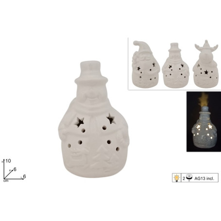 SOGGETTI NATALIZI CERAMICA 10CM C/LUCI