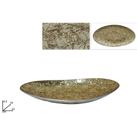 CENTROTAVOLA VETRO OVALE ORO