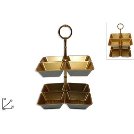 ALZATINA IN PLASTICA 2 PIANI 8 POSTI ORO