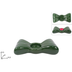 PORTACANDELA FIOCCO CERAMICA VERDE