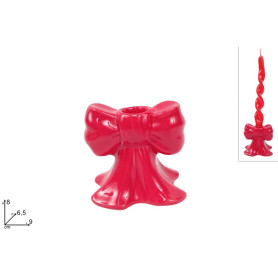 PORTACANDELA FIOCCO CERAMICA  ROSSO