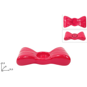 PORTACANDELA FIOCCO CERAMICA ROSSO