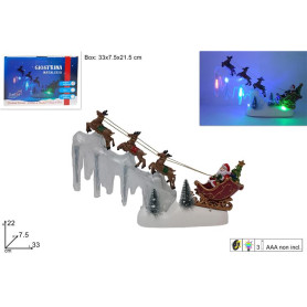 SCENARIO BABBO NATALE SLITTA CON RENNE