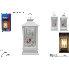 LANTERNA PLASTICA BIANCA CON MOV. NEVE