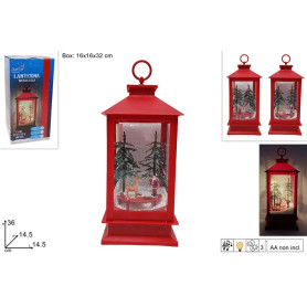LANTERNA PLASTICA ROSSA CON MOV.NEVE