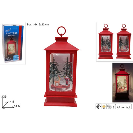 LANTERNA PLASTICA ROSSA CON MOV.NEVE