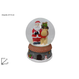 AMPOLLA NATALIZIA 10CM C/BABBO NATALE