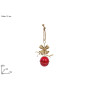 PALLA 12 CM METALLO ROSSA CON FIOCCO ORO