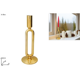CANDELINE VETRO 23.5CM ORO IN BOX