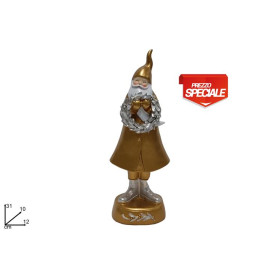 BABBO NATALE 31 CM ORO C/GHIRLANDA