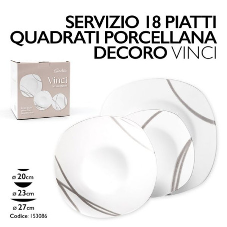 SERVIZIO PIATTI 18PZ PORCELLANA VINCI