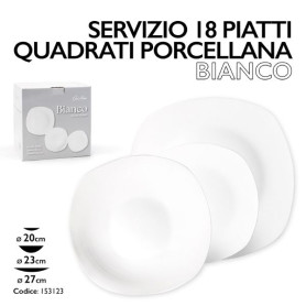 SERVIZIO PIATTI 18PZ PORCELLANA BIANCO