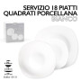SERVIZIO PIATTI 18PZ PORCELLANA BIANCO