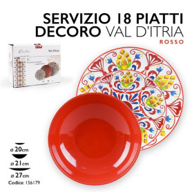 SERVIZIO PIATTI 18PZ VAL D ITRIA ROSSO