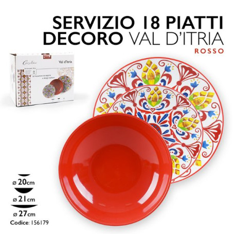 SERVIZIO PIATTI 18PZ VAL D ITRIA ROSSO
