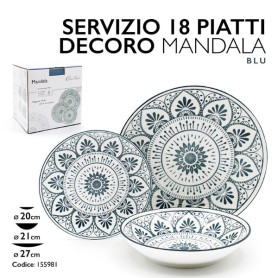 SERVIZIO PIATTI 18PZ MANDALA BLU