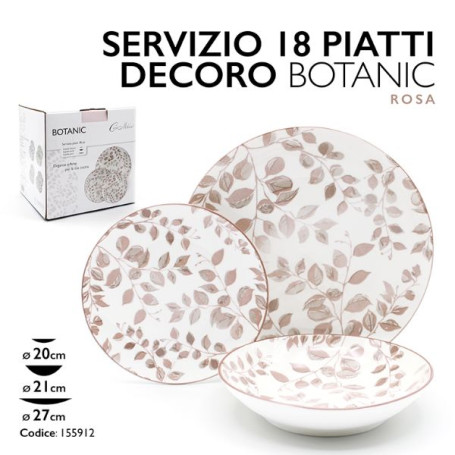 SERVIZIO PIATTI 18PZ BOTANIC ROSA