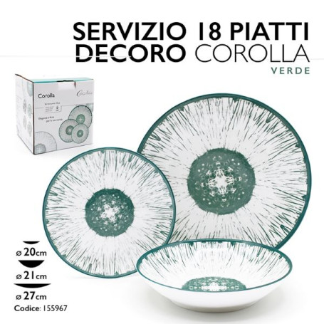 SERVIZIO PIATTI 18PZ COROLLA VERDE