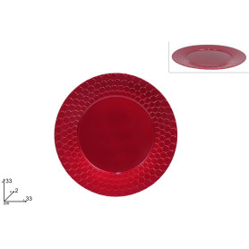 SOTTOPIATTO 33CM C/BORDO EFF.PIGNA ROSSO