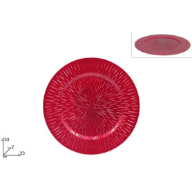 SOTTOPIATTO INTARSIATO 33CM ROSSO