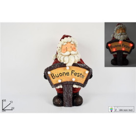 BABBO NATALE C/SCRITTA LUMINOSA BUONE