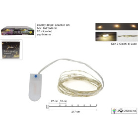 FILO 20MICRO LED BIANCO CALDO BATT.C/3