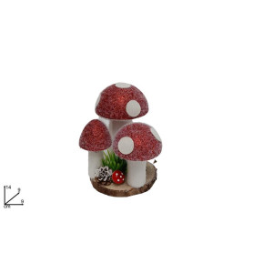 DECORAZIONE FUNGHI POLISTIROLO 14CM ROSS