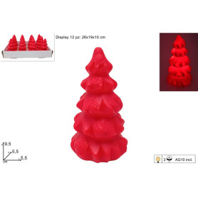 ALBERO ROSSO CON LUCE BATTERIA