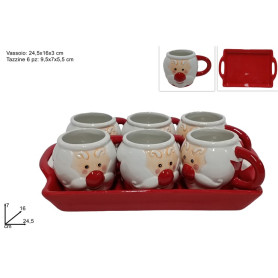 TAZZINE NATALIZIE SET 6 PZ C/VASSOIO