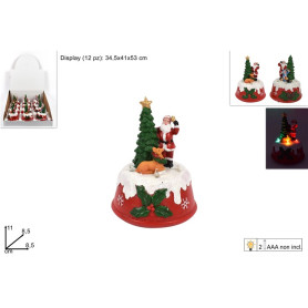 SCENARIO ALBERO C/BABBO NATALE C/LUCI