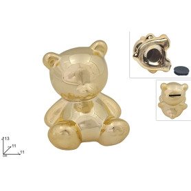 SALVADANAIO ORSETTO CERAMICA ORO