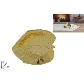 VASSOIO FOGLIA ORO 15CM