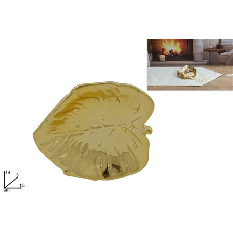 VASSOIO FOGLIA ORO 15CM