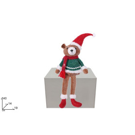 ORSO NATALIZIO SEDUTO 40CM C/VESTITO