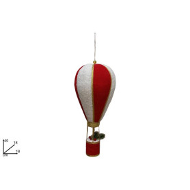 MONGOLFIERA 40CM BIANCO ROSSA