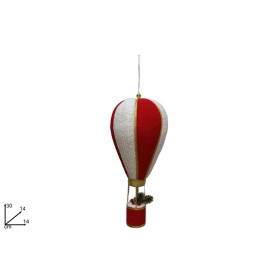 MONGOLFIERA 30CM BIANCO ROSSA