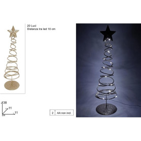 ALBERO LUMINOSO GLITTERATO 38CM 20LED