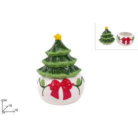 BARATTOLO CON TAPPO ALBERO IN CERAMICA