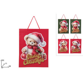 BUSTA REGALO ORSETTO NATALIZIO 50X38X11