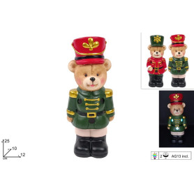 ORSO SOLDATO 25 CM CERAMICA C/LUCE