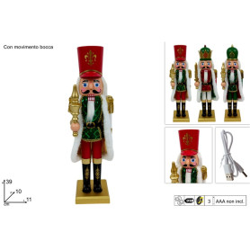 SOLDATO SCHIACCIANOCI 39CM C/ABITO ROSSO