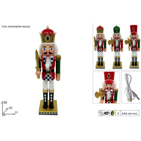 SOLDATO SCHIACCIANOCI 39CM ROSSO/BIANCO