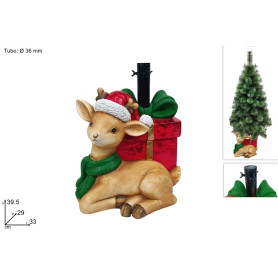 BASE ALBERO PACCO REGALO CON RENNA