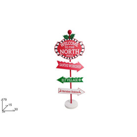 DECORAZIONE INSEGNA NATALIZA 79CM LATTA
