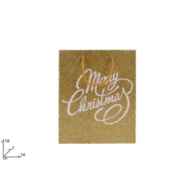 BUSTA REGALO GLITTERATA 8X14X7CM